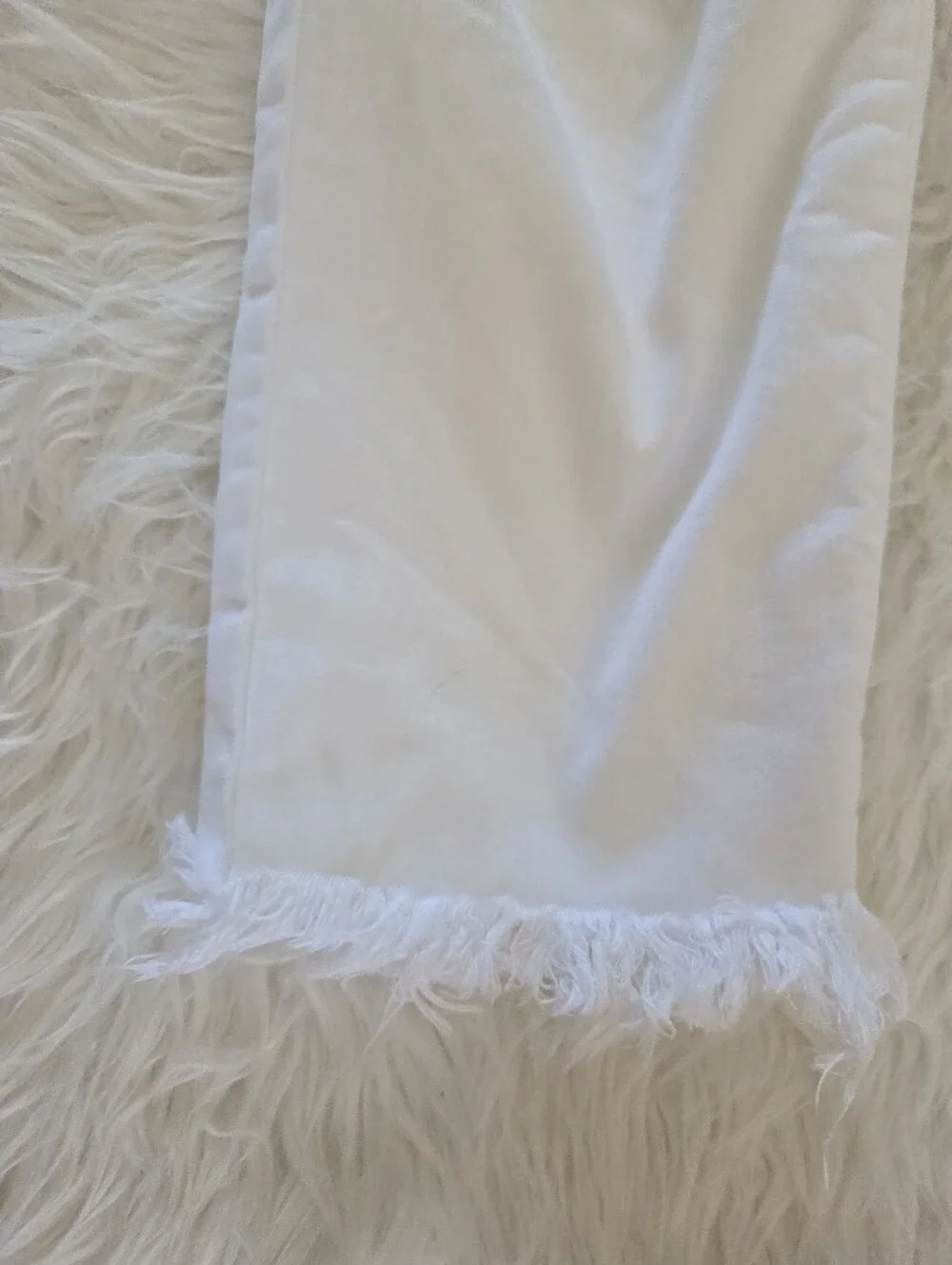 Democracy Ab Tech High Rise Slim Straight Leg Jeans White Frayed Cuff - Picture 7 of 14